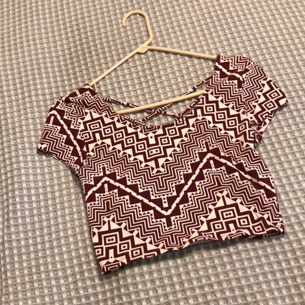 Aztec print crop top